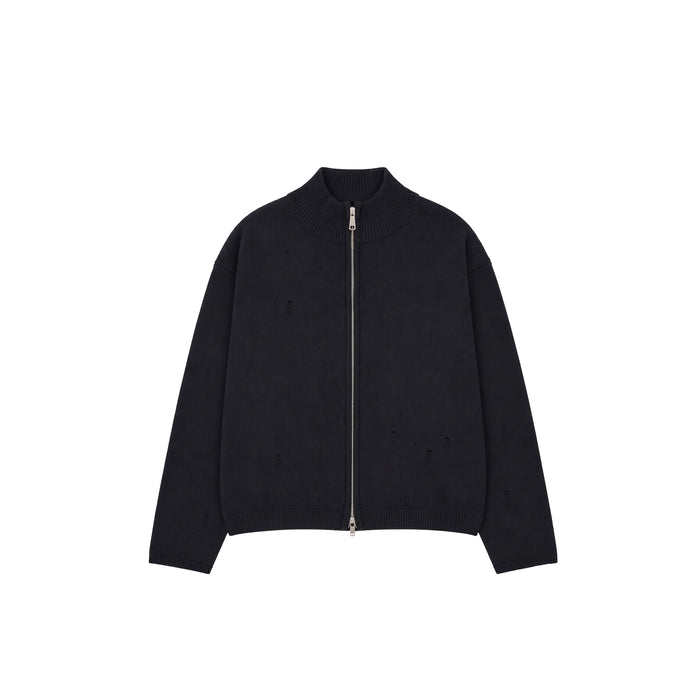 Knit Double Zipper - Onyx