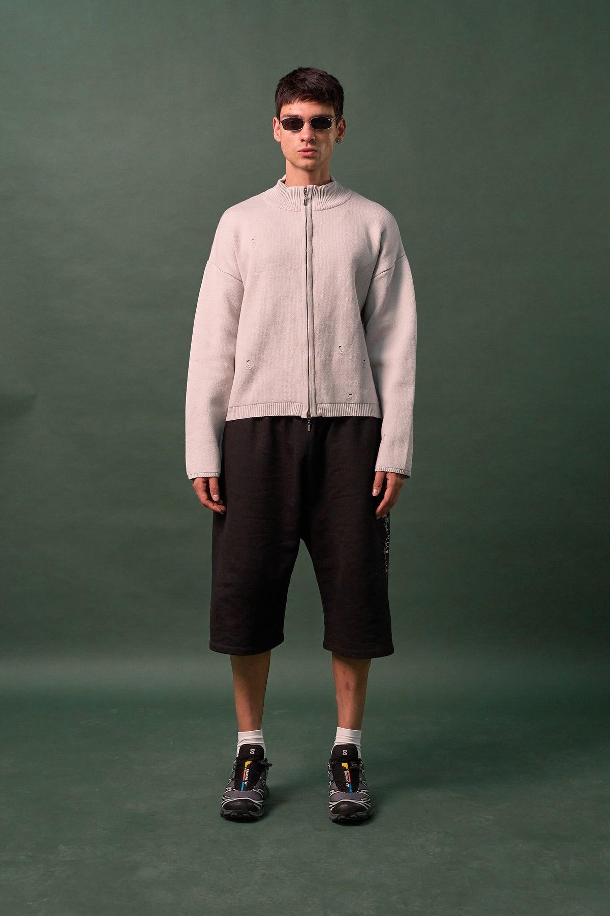 Knit Double Zipper - Gris