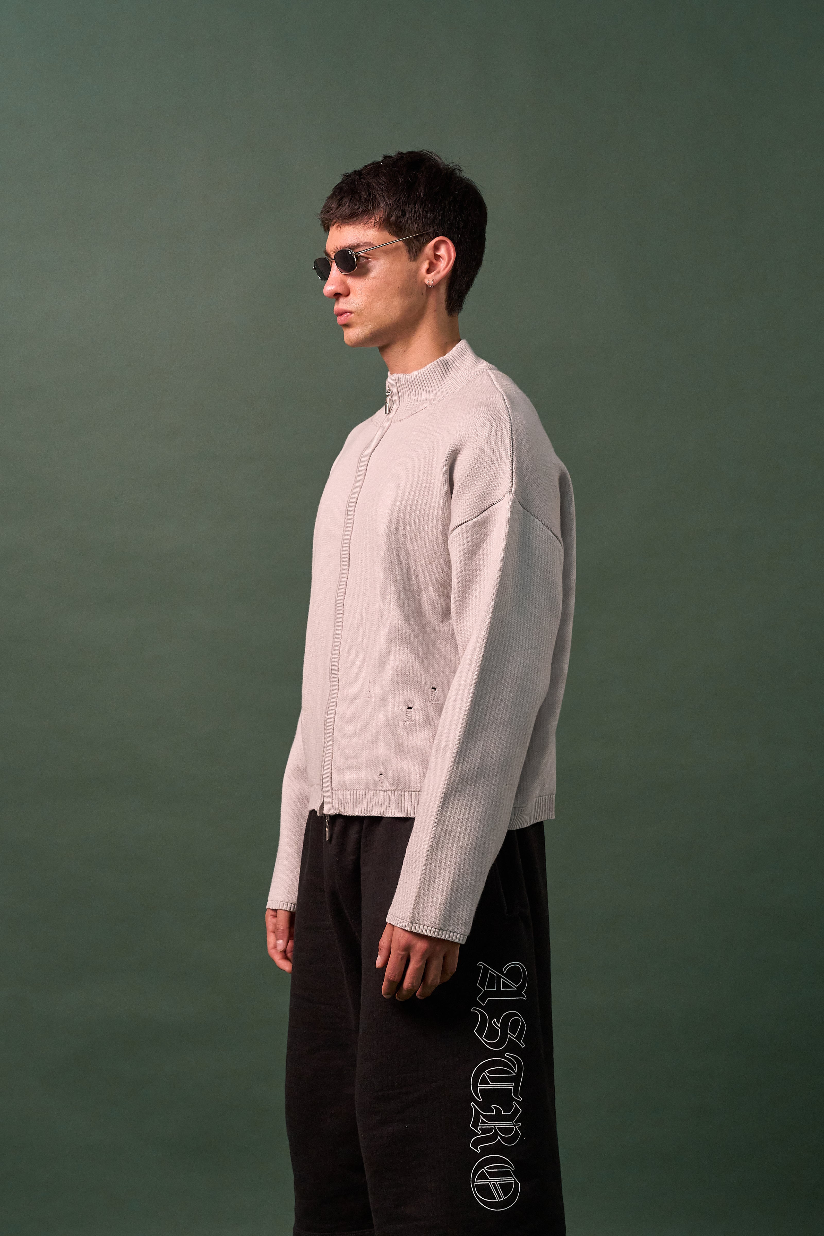 Knit Double Zipper - Gris