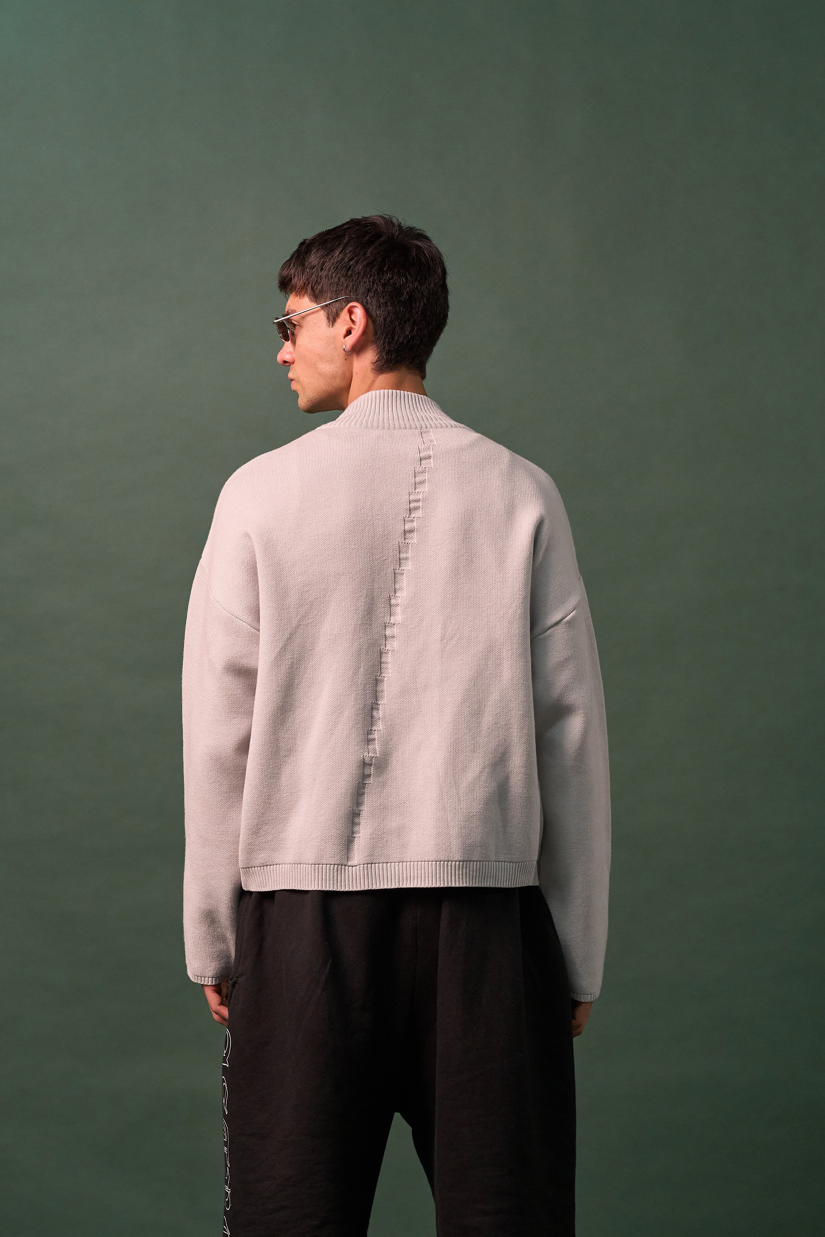 Knit Double Zipper - Gris