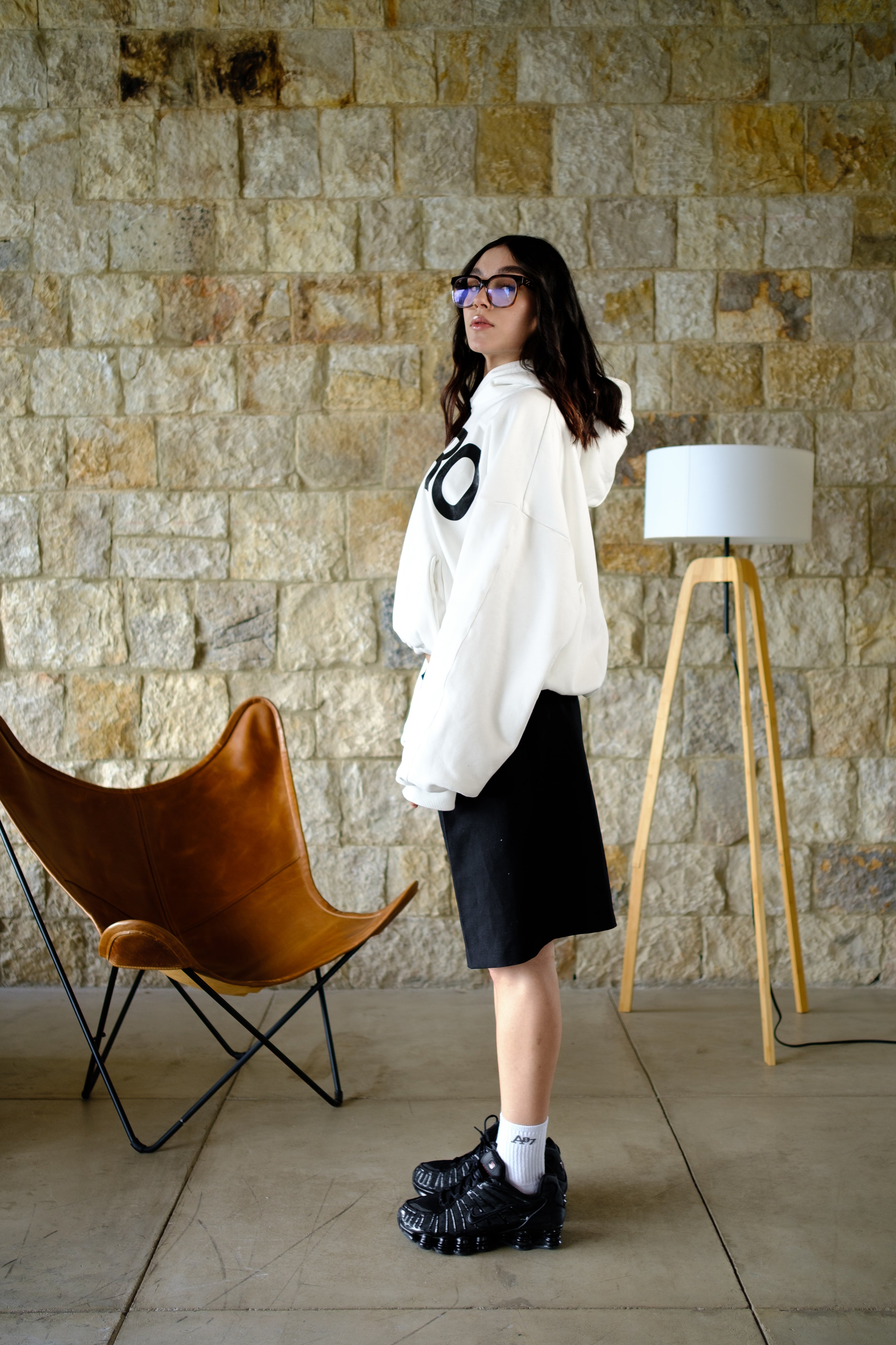 Basics V2 - Ivory Hoodie Boxy Fit