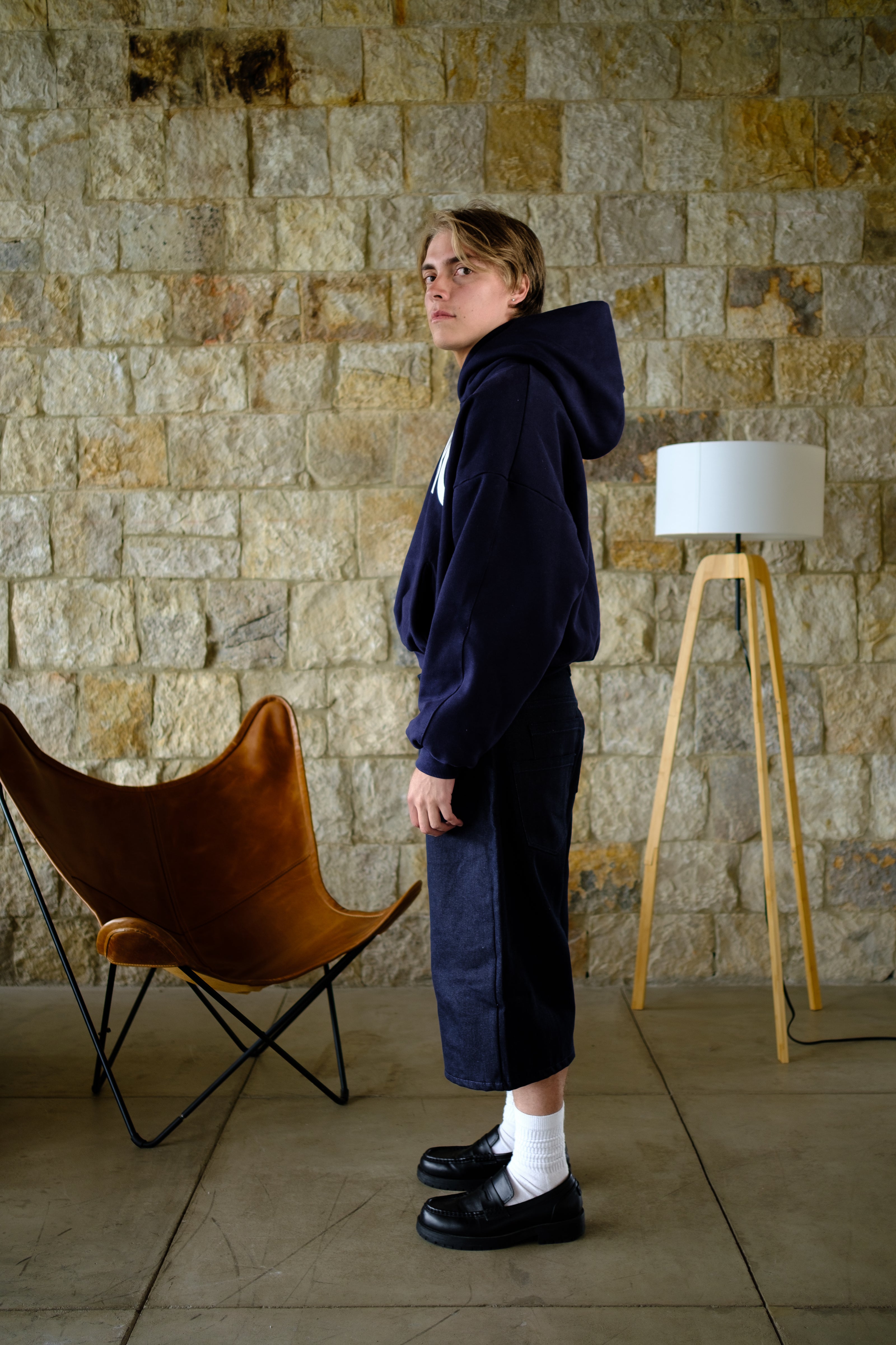 Basics V2 - Deep Navy Hoodie Boxy Fit