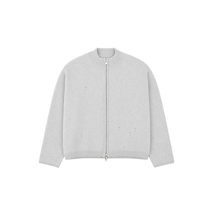Knit Double Zipper - Gris