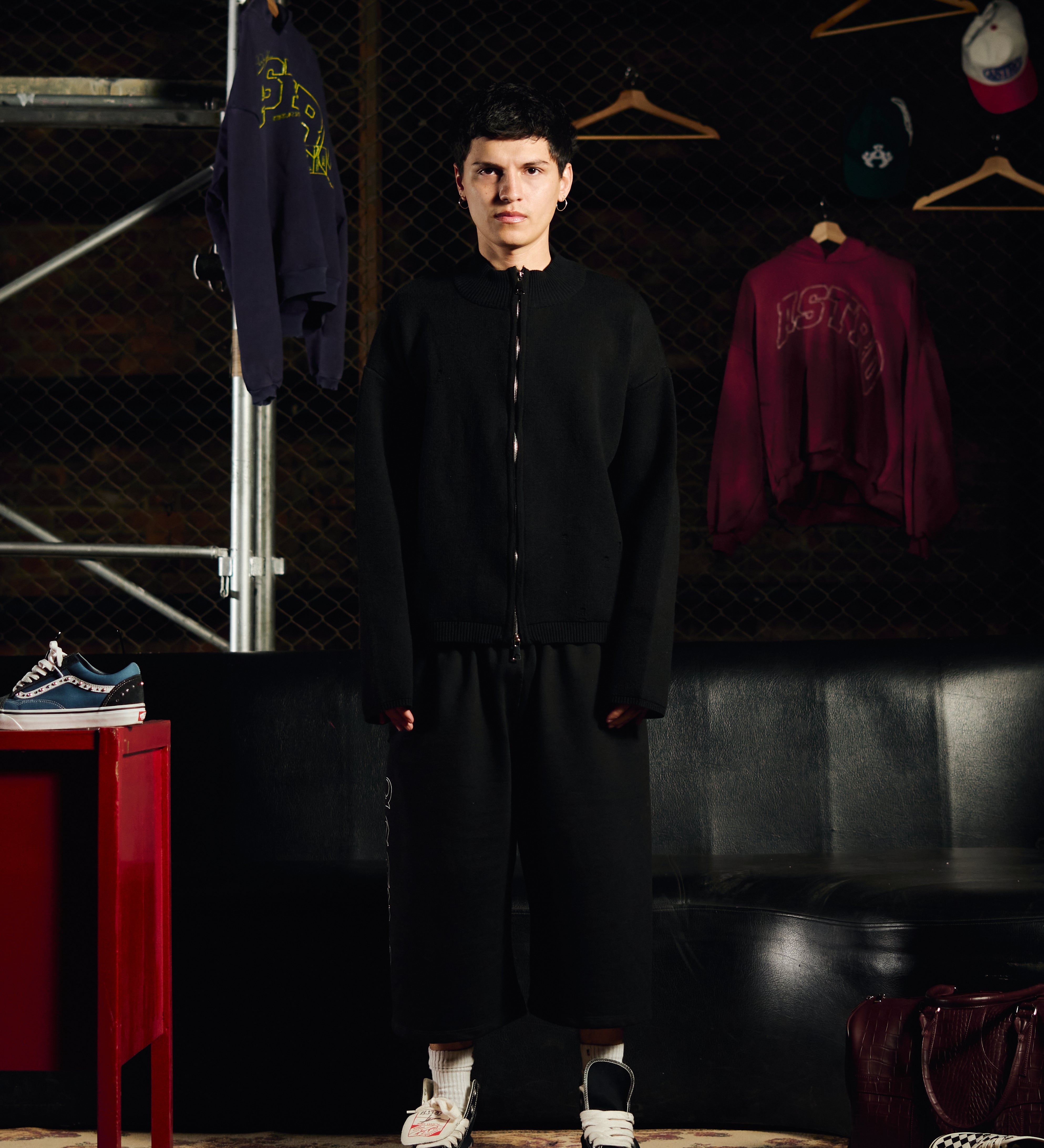 Knit Double Zipper - Onyx